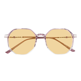 渐透紫框变色墨镜女可配近视度数素颜百搭平光镜防紫外线太阳眼镜