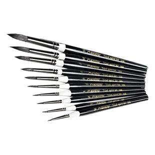 马蒂尼黑天鹅水彩笔6号8号水彩毛笔水彩画笔套装圆头美术专用勾线笔刷子笔刷水粉笔红胖子1096水粉笔画画工具