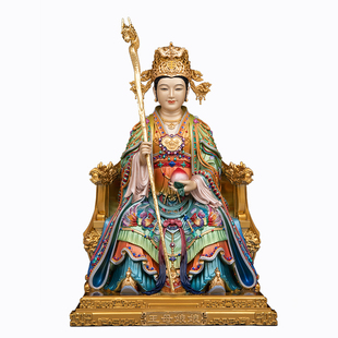 玉帝王母铜像玉皇大帝王母娘娘全铜珐琅彩居家供奉瑶池西王母摆件