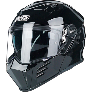 SIMPSON辛普森碳纤维摩托车揭面盔男双镜片机车头盔赛车跑盔全盔