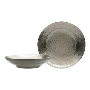 日本进口家用雪志野粗陶瓷深碗碗盘套装高级感菜碟子轻奢餐具菜盘