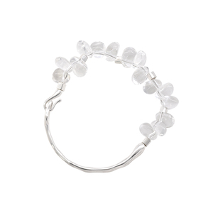 suzyacc kr小众设计感天然水晶纯银半镯女2024年新款个性手链手镯