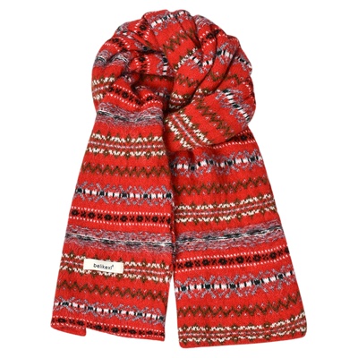 日系复古费尔岛针织围巾