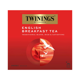 TWININGS川宁红茶英式早餐茶50片茶包袋泡茶调奶茶用红茶下午茶