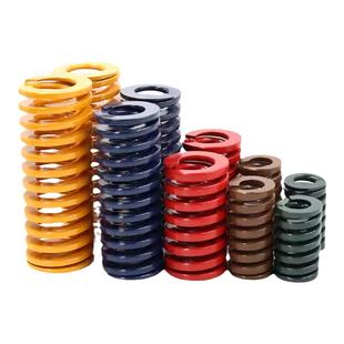 模具红色弹簧压簧国产锰钢弹簧65Mn弹簧TM高强度扁线压缩矩形弹簧