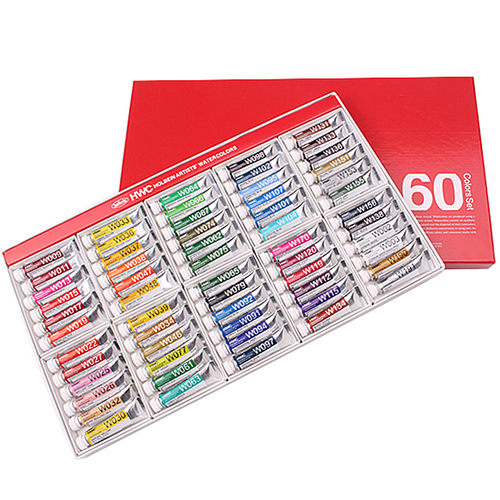 荷尔拜因水彩颜料套装 透明水彩画管装 固体块状12色18色24色30色