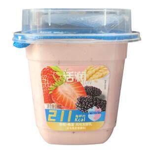 新希望活润酸奶草莓桑葚黄桃芒果风味发酵乳燕麦爆爆珠200g6杯装