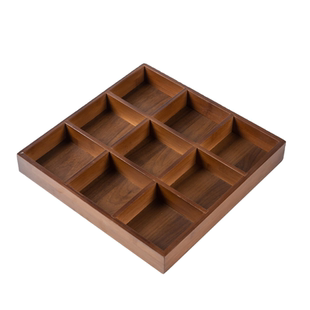 围炉煮茶托盘水果盘中式零食盘点心盘新款四宫格木质九宫格干果盘