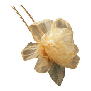 绢花花朵发簪干枯玫瑰丸子头饰新中式发钗古典舞演出头花发饰