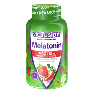 现货美国vitafusion超强版褪黑素10mg助眠软糖助睡眠糖果倒时差