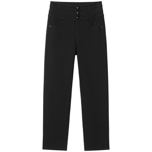 Miss Sixty2026春季新款牛仔裤女三环腰四面弹小黑裤活性染直筒裤