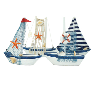 菲创心理沙盘游戏沙具箱庭玩具交通模型树脂水族摆件木质渔船帆船