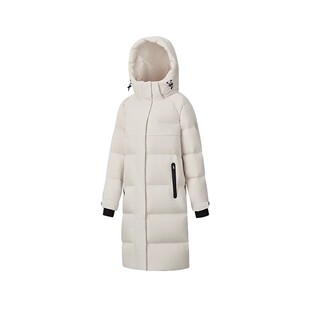 Saucony索康尼官方女都市生活H型梭织长款宽松经典边帽长款羽绒服