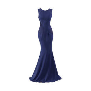 晚礼服女轻奢高端大气奢华宴会主持人模特车模修身优雅鱼尾连衣裙