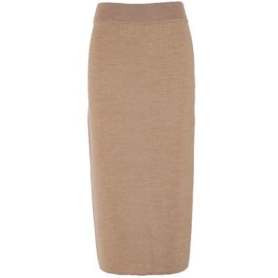 OBEG欧碧倩秋冬针织裹身裙中长款后开衩半身裙子10404106