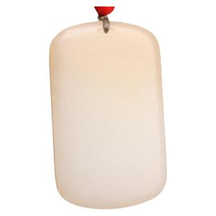 王实斋珠宝拒绝羊脂新疆和田白玉糖料山料无事牌挂坠挂件吊坠证书