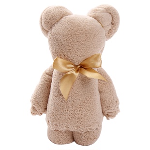 珊瑚绒毛巾单条不掉毛小熊造型柔软比纯棉吸水成人大面巾洗脸家用