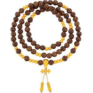 明牌珠宝古法黄金金刚杵手串 多宝系列足金菩提珠木珠手链AFK0420