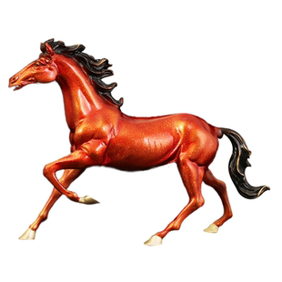 黄铜奔腾的枣红色马摆件千里马十二生肖工艺品客厅装饰品送礼摆件