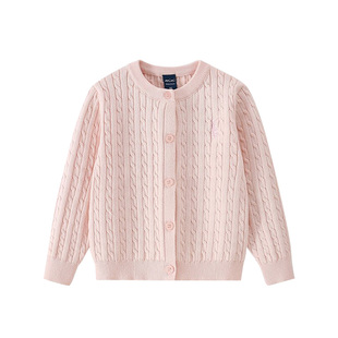 D.Bkyer女童针织开衫外套秋冬红色过年衣服女孩休闲上衣宝宝毛衣