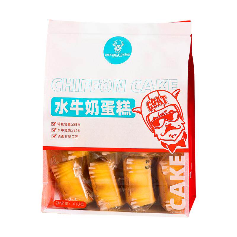 山羊叔叔水牛奶蛋糕原味戚风面包学生早餐营养代餐独立包装410g
