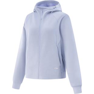 李宁丝丝轻柔卫衣女款春季官方新款针织女装上衣拉链慵懒运动外套