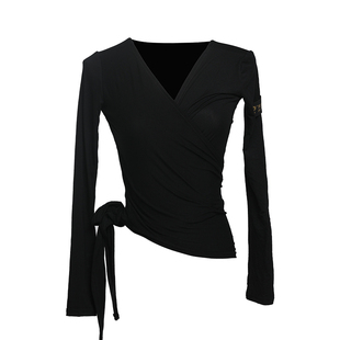 瑰意拉丁舞服装女上衣前后两穿设计长袖中袖瑜伽形体练功服SY160