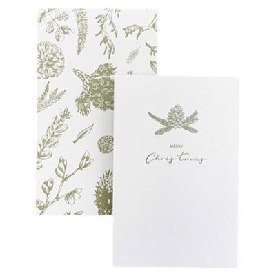 原创复古圣诞绿色卡片