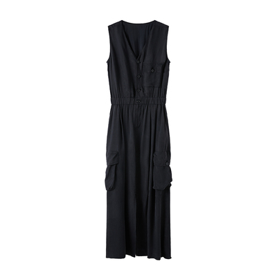 未冕多口袋V领铜氨工装凉感雾光