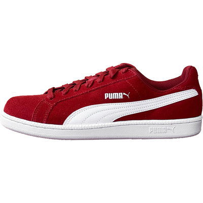 正品彪马反毛皮男女酒红低帮板鞋