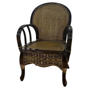 天然真藤公主转椅客厅藤编单人椅网红雕花转椅休闲阳台三件套桌椅