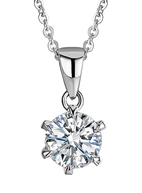 纯银925银女1克拉莫桑石项链