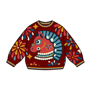 【董璇同款】年衣童装儿童毛衣亲子装冬新品男女童针织衫拜年服