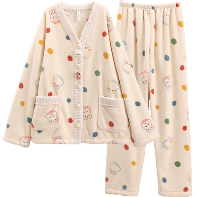 芬腾服饰珊瑚绒秋冬母女家居服