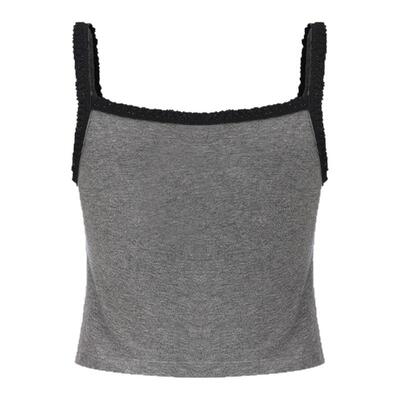 cheapartlabel灰色针织蕾丝背心