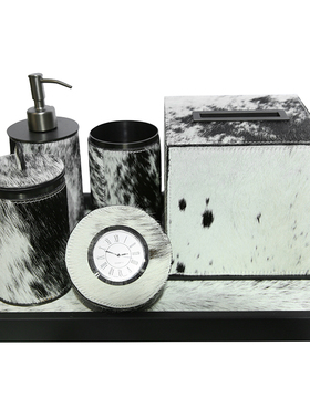 北欧马毛皮革软装家居装饰品摆件