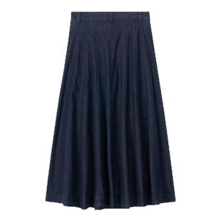 Levi's李维斯冰酷系列女士美式高街压褶宽松A字蓝色牛仔半身裙