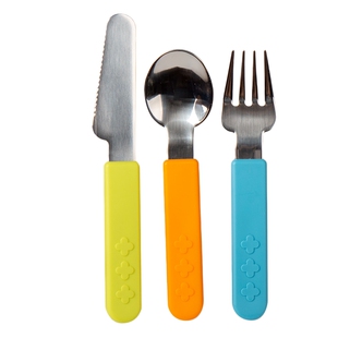 IKEA宜家斯玛卡/费布勒/加肯宝宝儿童吃饭勺子刀叉勺金属餐具3件
