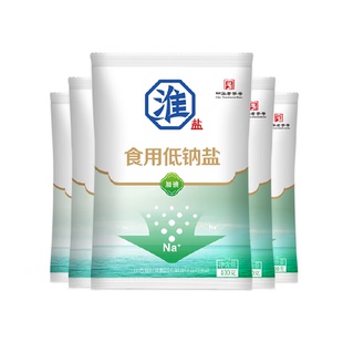 淮盐低钠食用盐400g*5袋加碘家用食盐井矿岩盐炒菜调味品细钾盐
