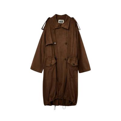 MEDIUM WELL x LOOKNOW 2025年冬季新品麂皮感双抽绳风衣