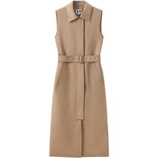 COMME MOI吕燕设计师2026年早春新款女装中长风衣式桑蚕丝连衣裙