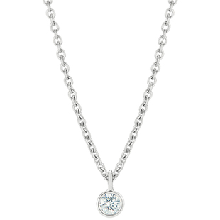 【礼物】De Beers 戴比尔斯 Clea 18K白金单钻项链