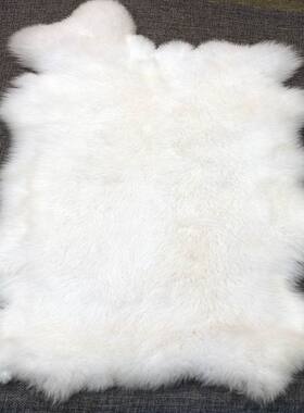 工厂直供白色大兔皮整张家居摆件拍摄道具兔毛毛领毛条辅料熟兔皮
