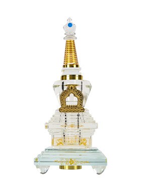 水晶莲聚塔菩提塔佛塔藏式可发光