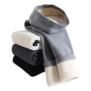 女童打底裤羊羔绒加绒秋冬外穿保暖裤儿童加绒裤子一体绒黑色长裤