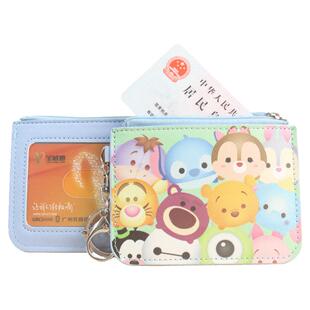 新款中小学生零钱包公交卡套校讯通收纳小包PU防水幼儿园带挂绳脖
