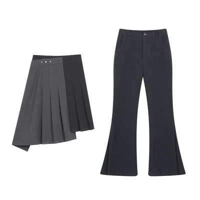 裙裤一片式半裙拼接百褶叠穿