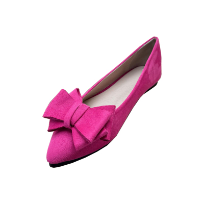 多色五芒星蝴蝶结法式平底鞋子女