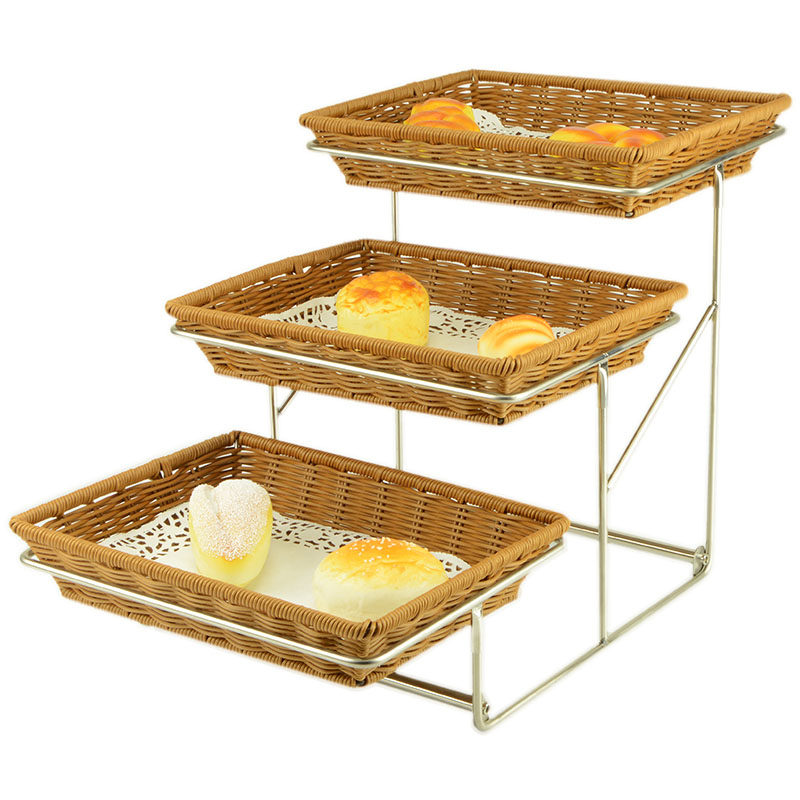 三层保鲜盖茶歇甜品展示篮面包篮