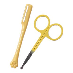 宠物泪痕梳狗狗面梳眼屎梳小跳蚤密齿梳猫咪专用修容剪刀清理用品